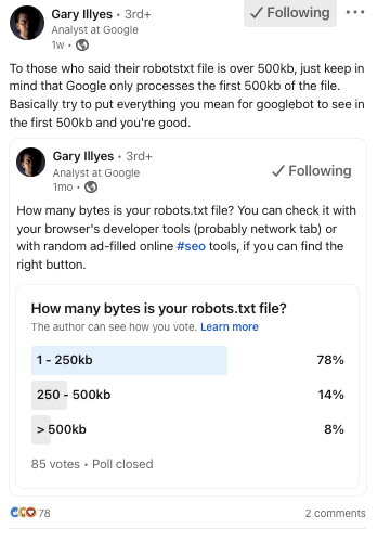 Gary Illyes de Google responde a sus preguntas de SEO en LinkedIn