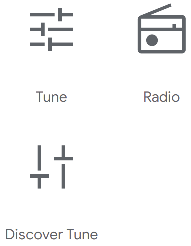 Iconos de sintonización