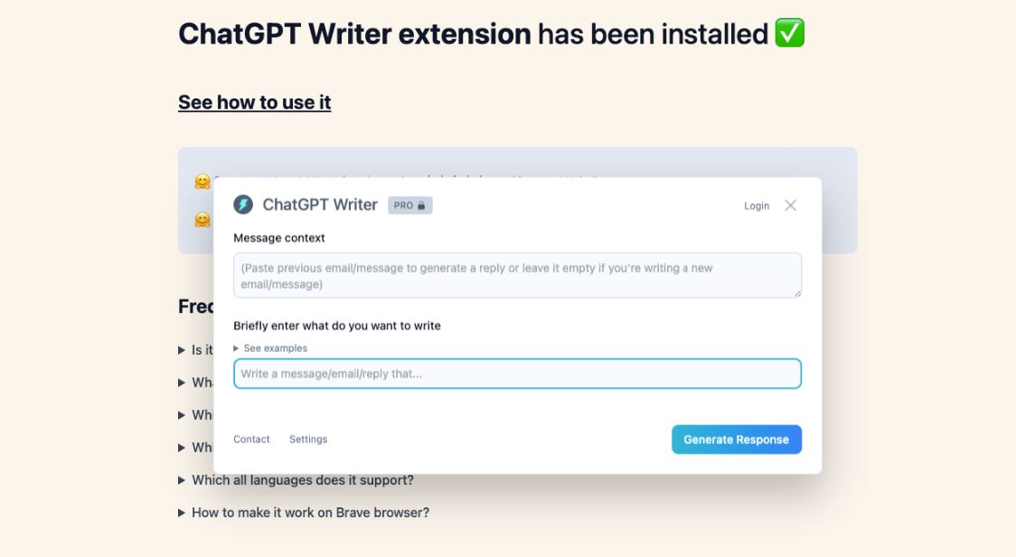 ChatGPT Writer