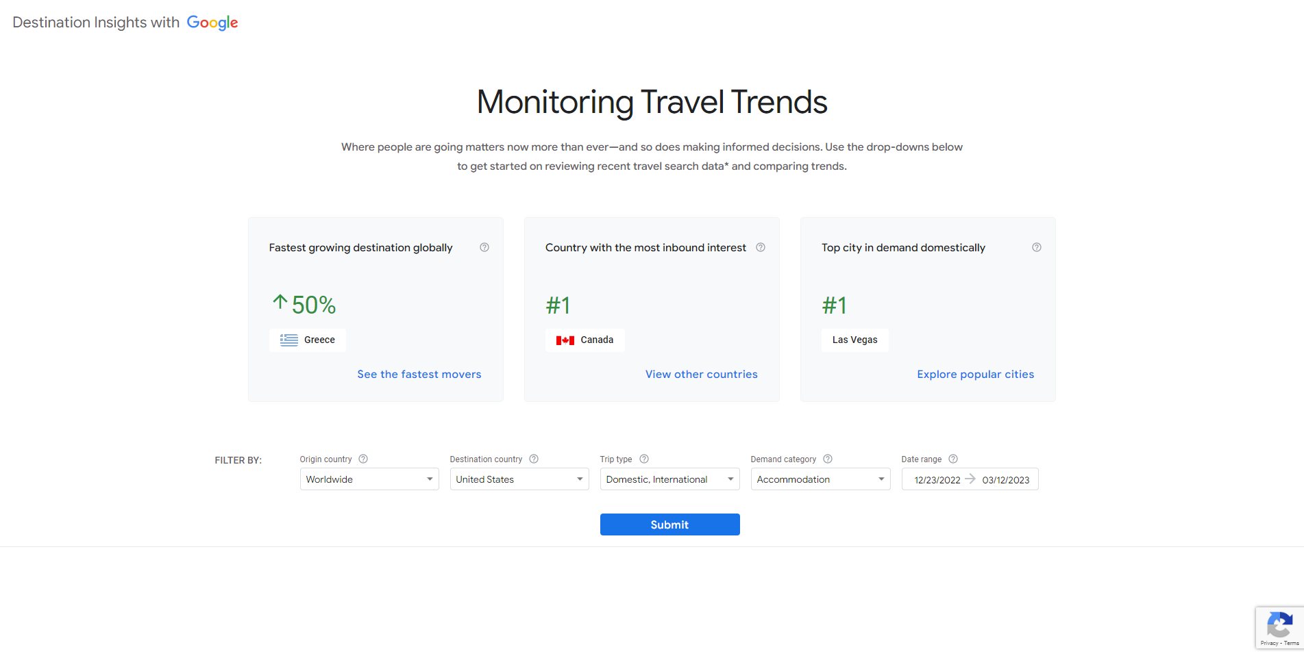 Seguimiento de las tendencias de viaje