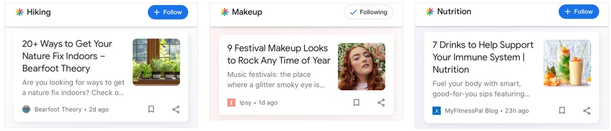 Google Discover Blog Article Examples