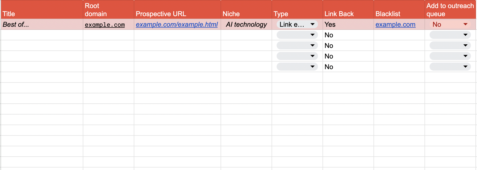 list building worksheet template