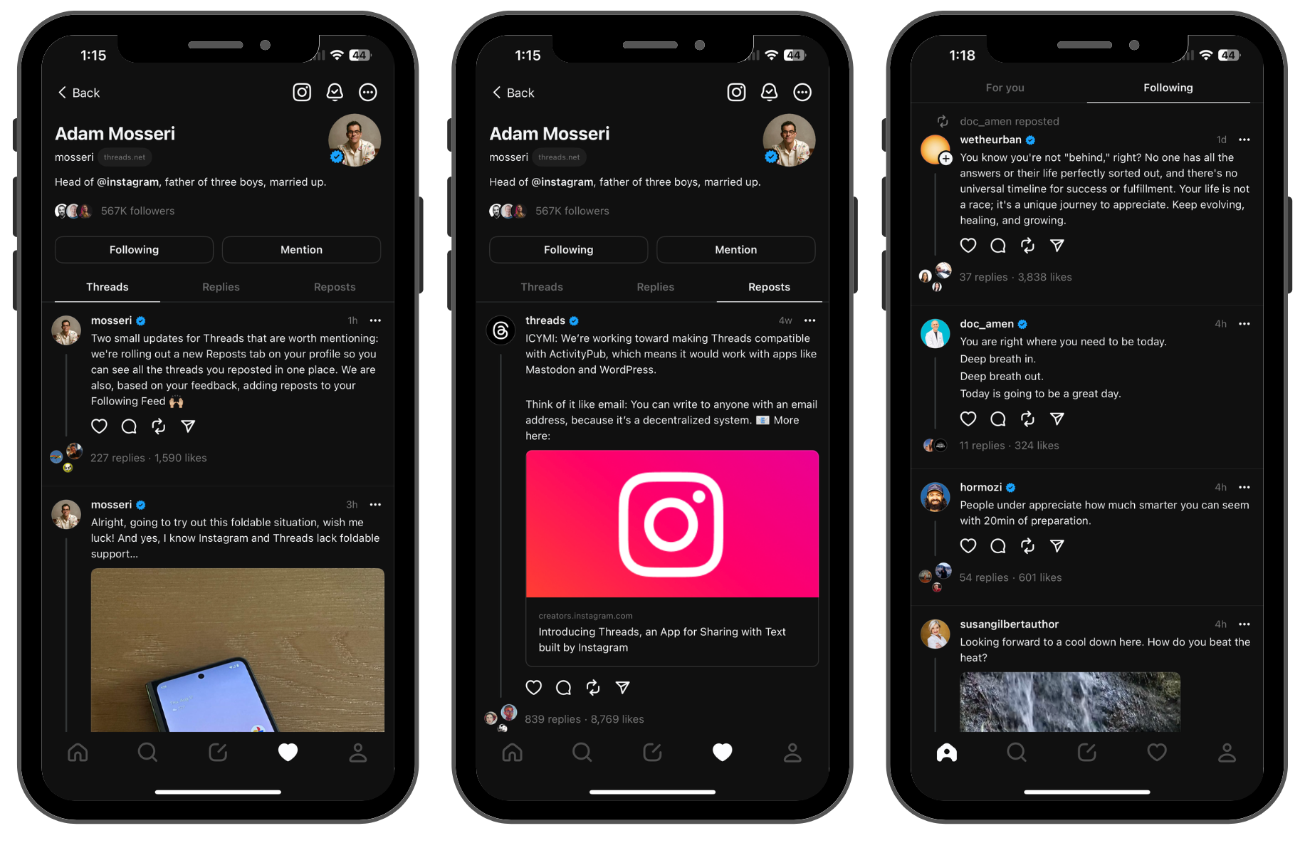 Threads Adds Reposts To Profiles And Following Feed