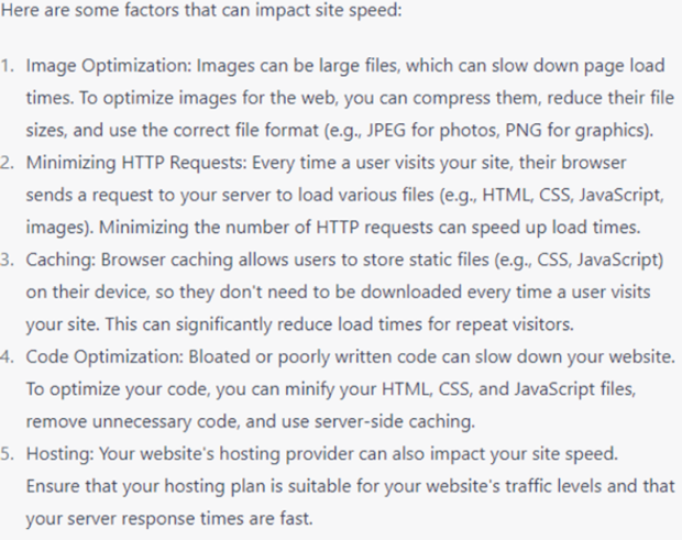 Technical SEO Speed ChatGPT