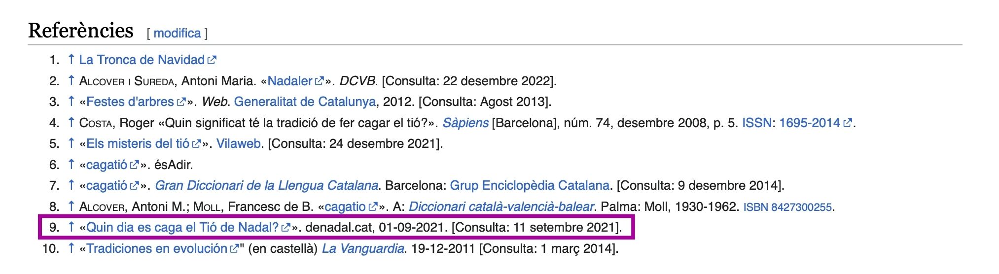 wikipedia comer cagatio