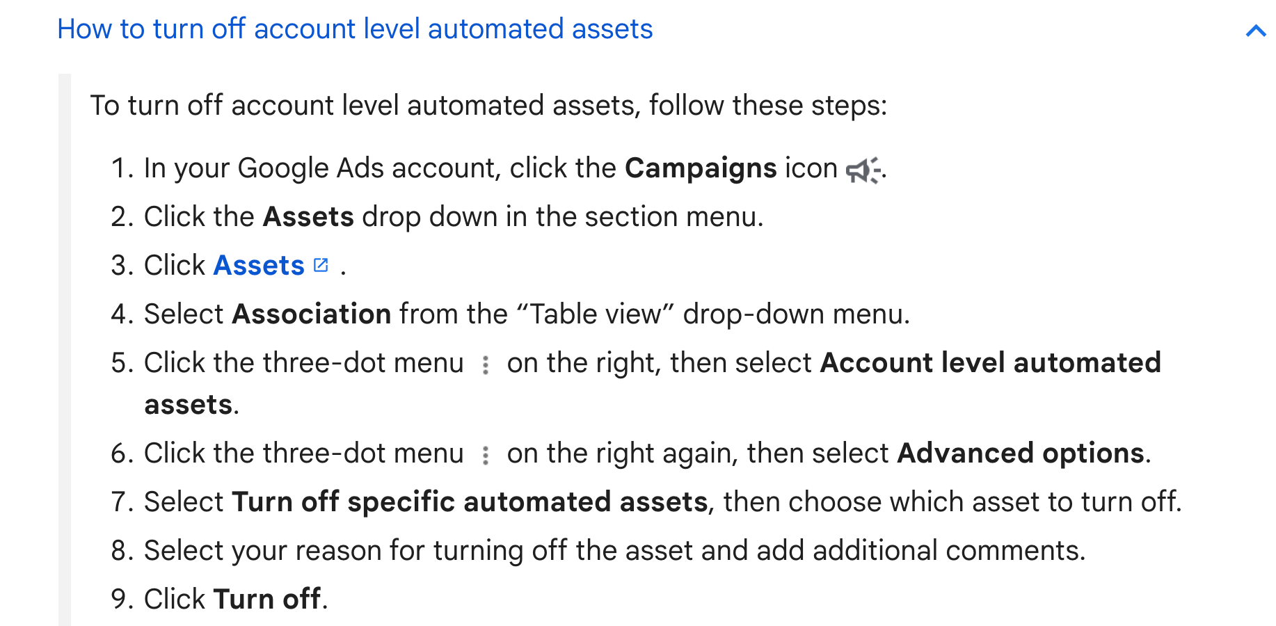 Exclusión automática de recursos de captura de pantalla de Google Ads