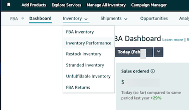 Screenshot of how to navigate to find your storage capacity on Amazon. 