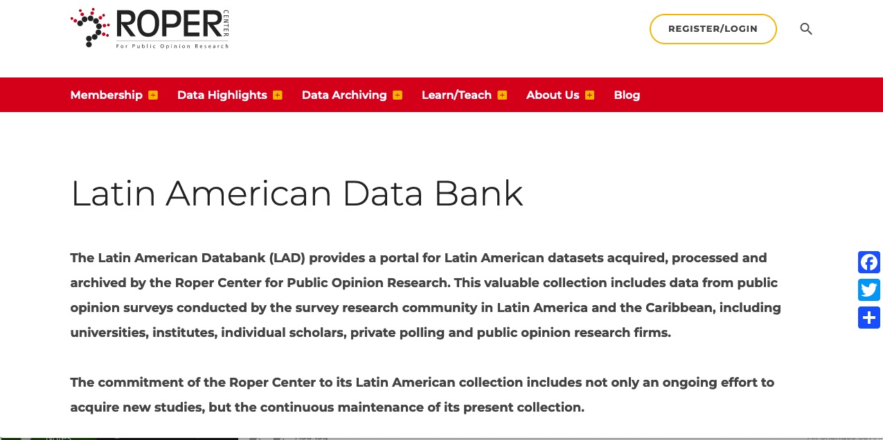   Banco de datos de América Latina