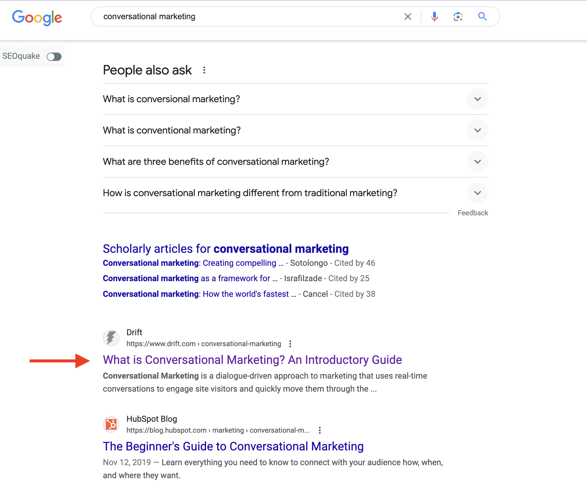 marketing conversacional google serp