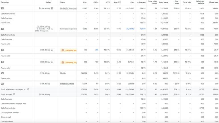 Segmentación del rendimiento de las campañas de Google Ads por acción de conversión