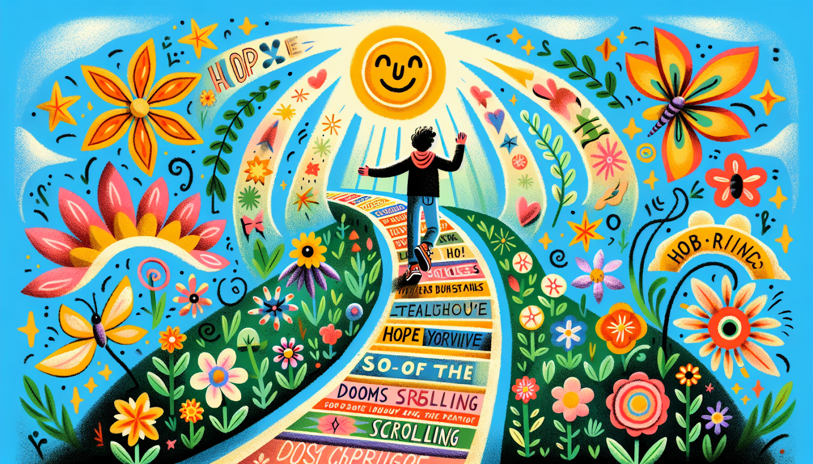 An illustration encouraging first steps towards positive habits.