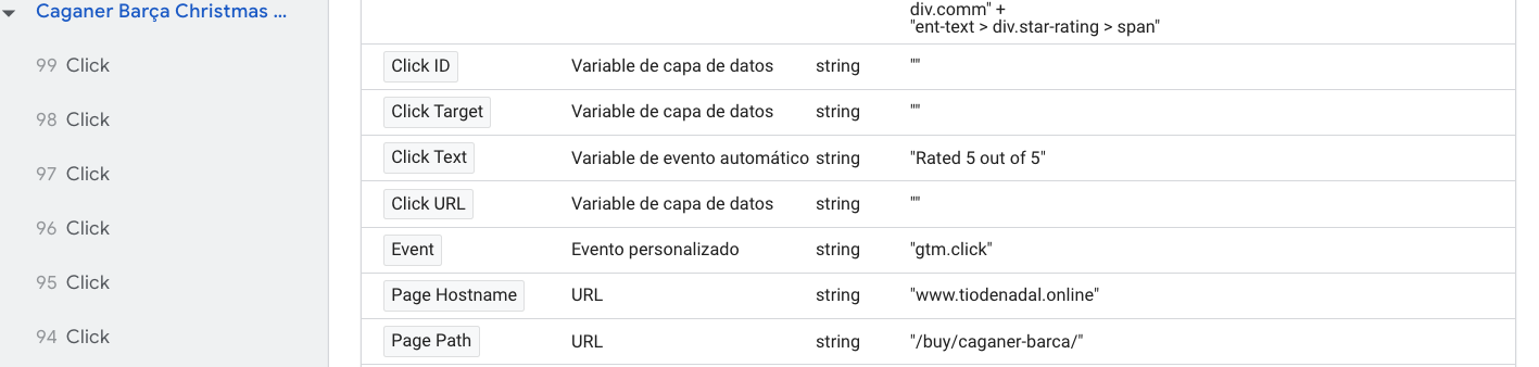 Texto de clic en Google Tag Manager 