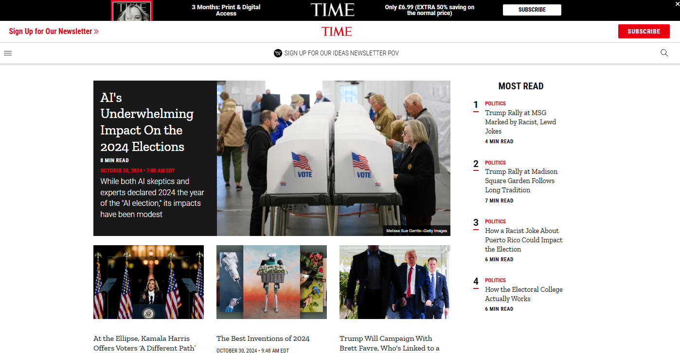 Time home page